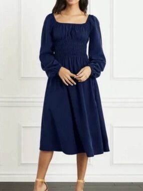 Hill House The Jasmine Nap Dress Women’s Medium Midi Navy Blue